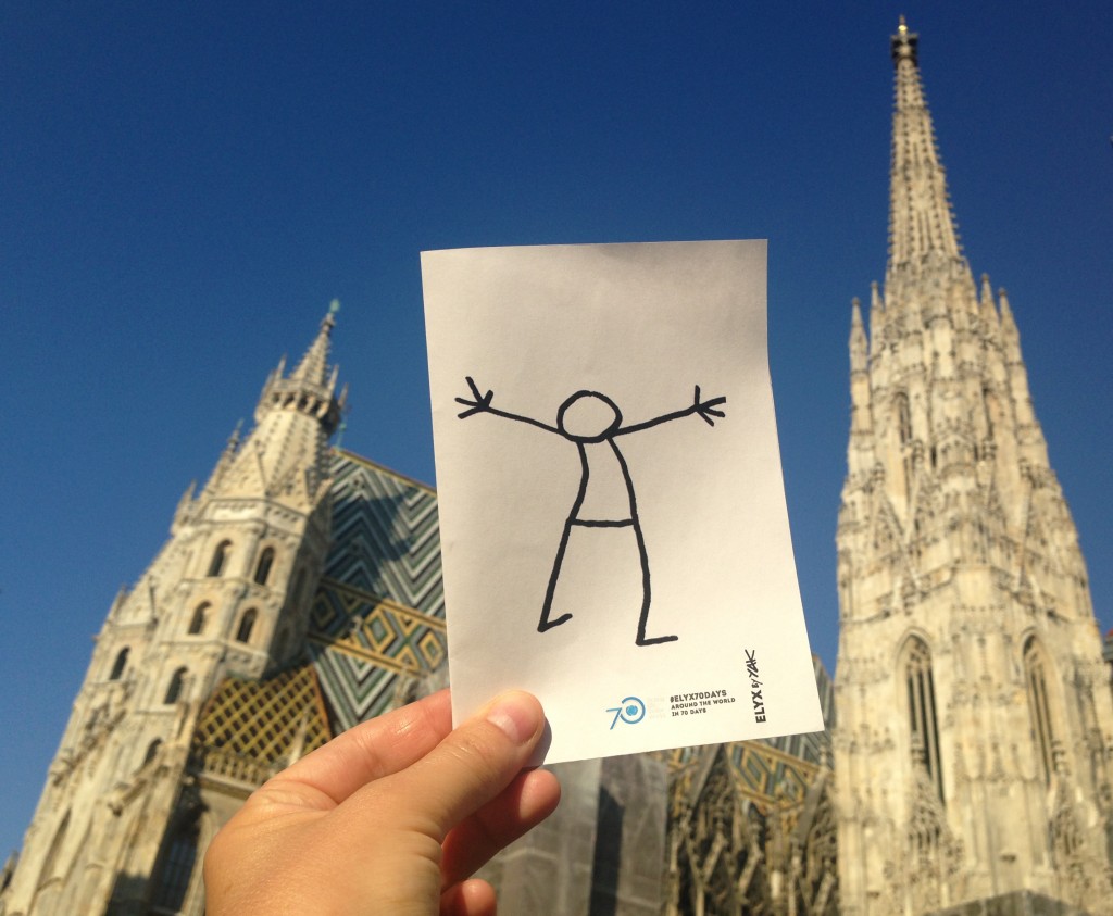 Elyx is impressed by the beautiful Stephansdom (St. Stephen’s Cathedral).